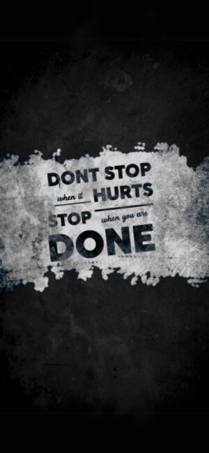 "Don't Stop" motivational quote on dark textured background | Black & White | 4K Wallpaper for Mobile | Quote, Motivational