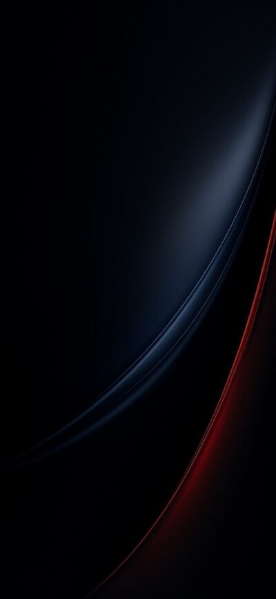 Abstract design with smooth curves, subtle dark tones, hints of red and blue | 4K Wallpaper for Mobile