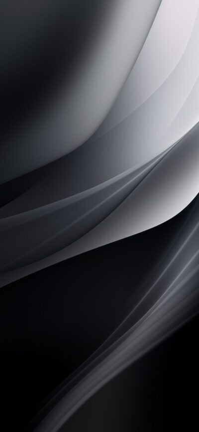 Abstract design with curves and gradients, featuring black and gray colors | 4K Wallpaper for Mobile