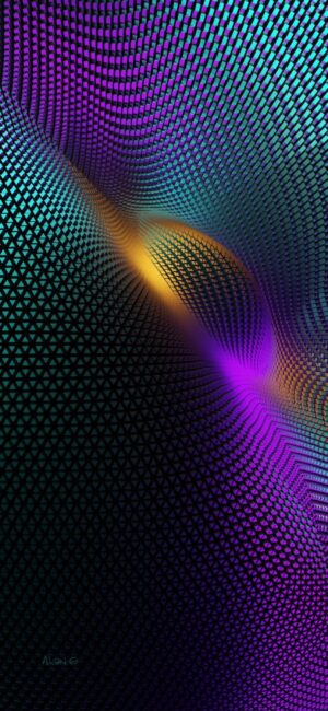 Dynamic abstract triangles in vibrant neon purples, blues, and oranges | 4K Wallpaper, for Mobile