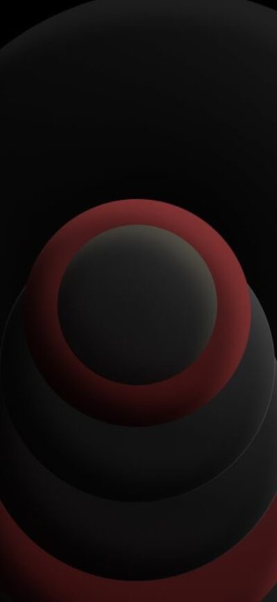 Minimalist abstract wallpaper with layered black and dark red circular shapes, adding depth and focus. | 4K Wallpaper for Mobile