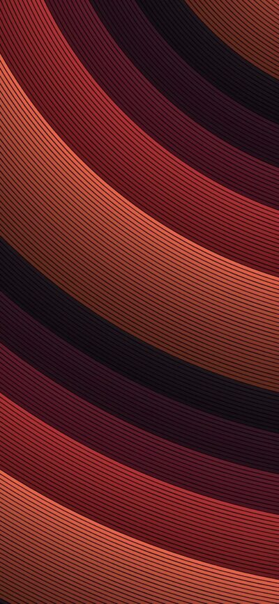 Abstract geometric pattern with curved lines in red, orange, and black | 4K Wallpaper for Mobile