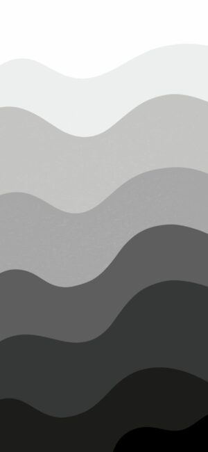 Abstract wavy black and grey stripes, minimalist design | 4K Wallpaper for Mobile