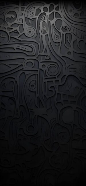 Intricate 3D abstract design with swirls and curves on a dark theme, perfect for modern art lovers. | 4K Wallpaper for Mobile