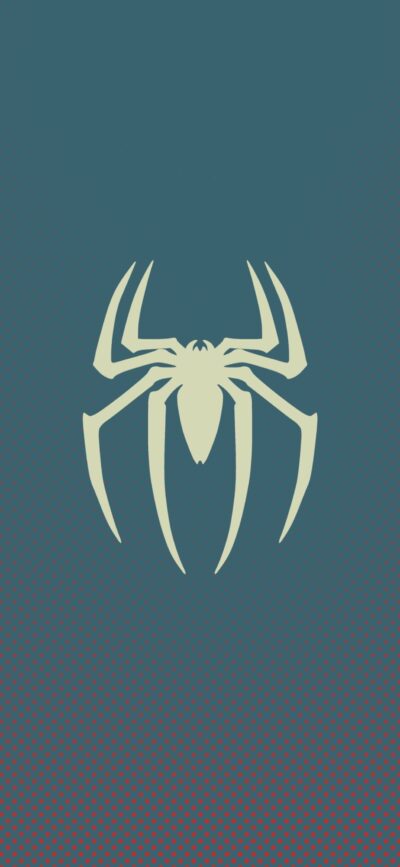 Spider-Man spider emblem on a textured teal background | 4K Wallpaper, for Mobile | Teal, red colors. Explore superhero, Marvel themes.