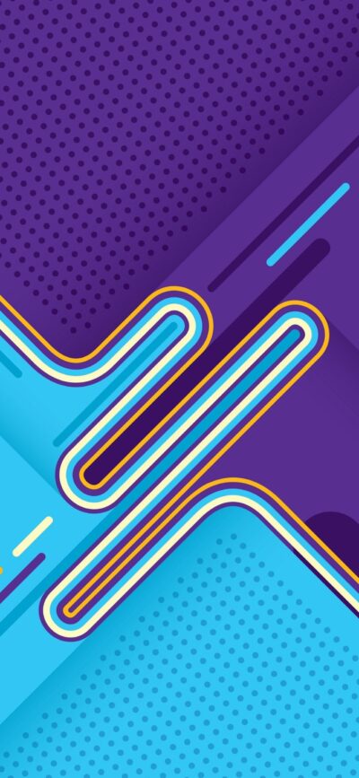 Abstract geometric design with vibrant blue, purple lines on a textured background for mobile | 4K Wallpaper