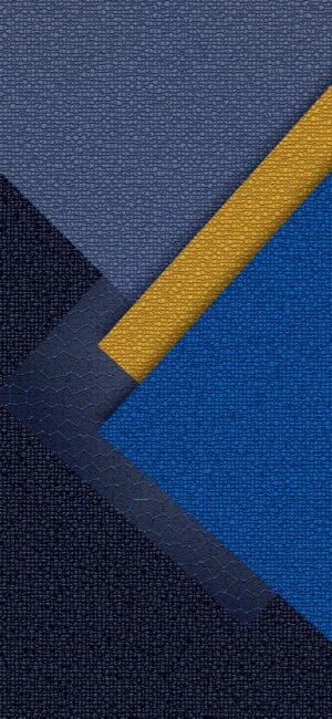 Abstract geometric design with overlapping rectangles, textured surfaces in blue and mustard yellow accents | 4K Wallpaper for Mobile