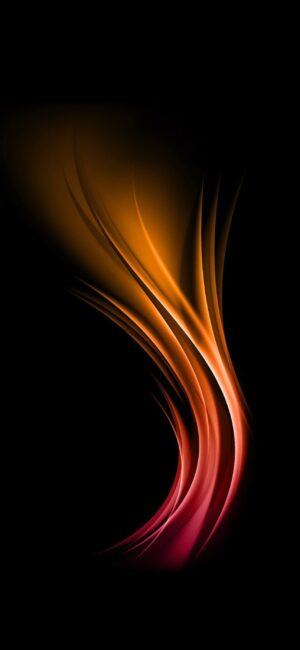 Abstract design with dynamic orange and red lines on black. Energetic, flowing curves. Perfect for mobile | 4K Wallpaper