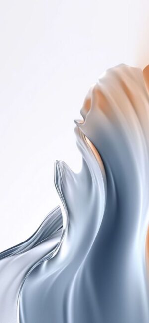 Abstract fluid design with silky texture in gray and peach hues | 4K Wallpaper for Mobile