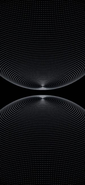 Abstract concentric circle design with a tunnel-like illusion on a dark background | Black & White | 4K Wallpaper for Mobile