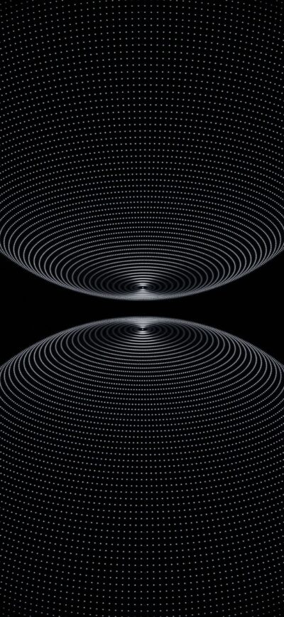 Abstract concentric circle design with a tunnel-like illusion on a dark background | Black & White | 4K Wallpaper for Mobile