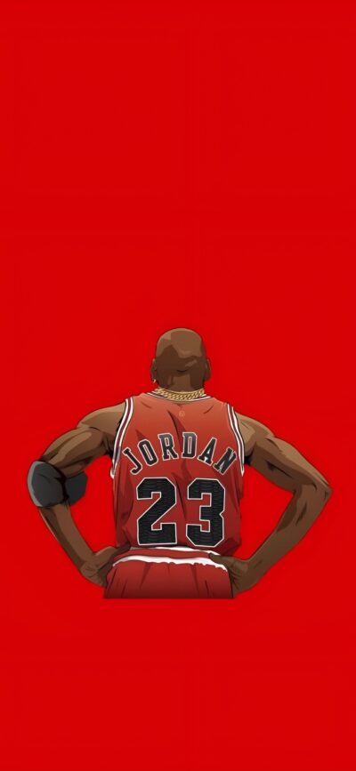 Basketball player in Jordan jersey #23, vibrant red background | 4K Wallpaper, for Mobile