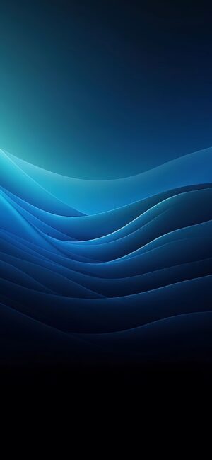 Abstract wave pattern with blue gradient, creating a serene atmosphere | 4K Wallpaper | for Mobile | Blue and black shades.