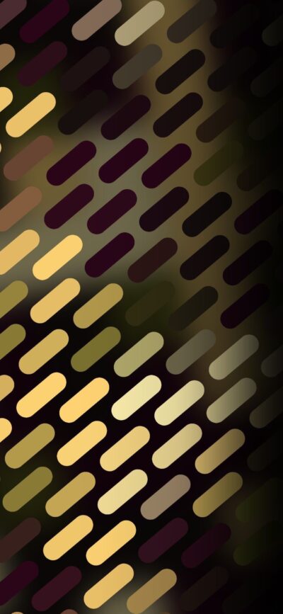 Abstract oblong shapes pattern with smooth color transitions in yellow, green, brown, and black | 4K Wallpaper for Mobile