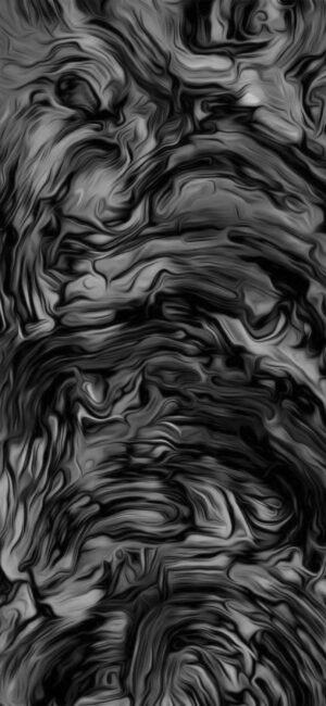 Abstract design with swirling black and gray patterns, resembling fluid textures for artistic touch | 4K Wallpaper for Mobile.