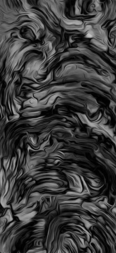 Abstract design with swirling black and gray patterns, resembling fluid textures for artistic touch | 4K Wallpaper for Mobile.