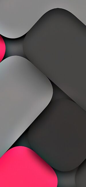 Abstract geometric design with black, gray, and pink shapes, creating depth and movement for a futuristic look | 4K Wallpaper for Mobile