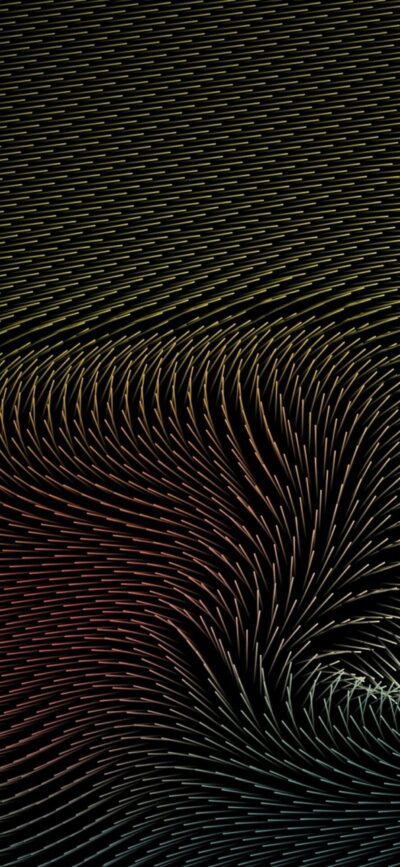 Abstract wave-inspired design in black, red, and green. Intricate flowing patterns for a dynamic effect. | 4K Wallpaper for Mobile