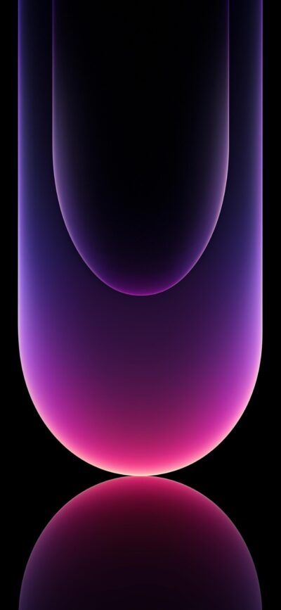 Abstract futuristic design with gradient colors from deep purple to pink, reflective symmetry | 4K Wallpaper for Mobile