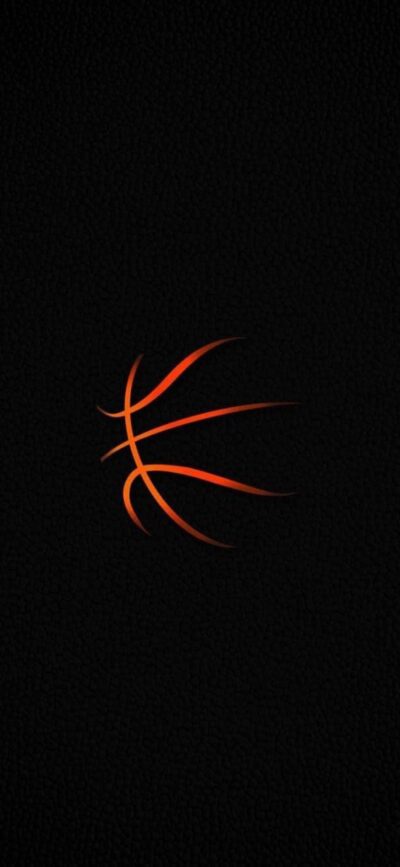 Minimalist basketball design with orange lines on black background | 4K Wallpaper for Mobile | Ideal for sports and basketball fans.