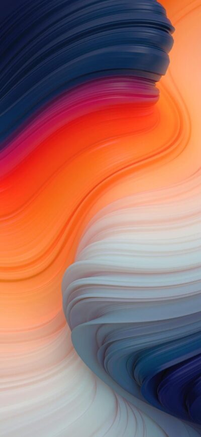 Abstract swirling patterns with seamless warm and cool tones in orange, blue, red, and gray | 4K Wallpaper for Mobile