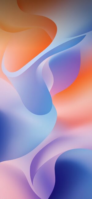 Abstract design with smooth blue, orange, and purple gradients for mobile | 4K Wallpaper