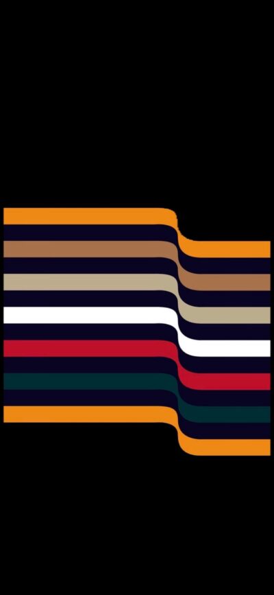 Abstract wavy lines in orange, brown, red on black | 4K Wallpaper for Mobile