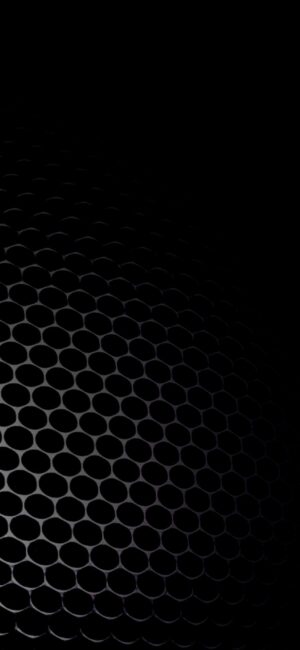 Hexagonal pattern on dark background with subtle lighting for a textured, futuristic look | 4K Wallpaper for Mobile