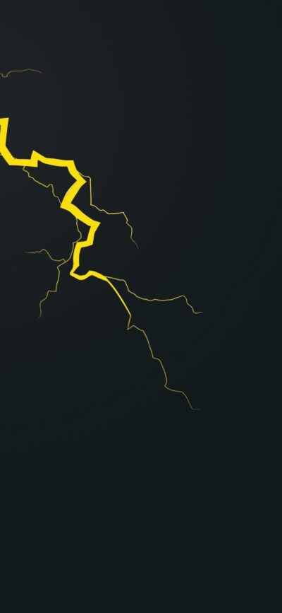 Abstract yellow lightning bolts on a dark background create striking contrast | 4K Wallpaper for Mobile