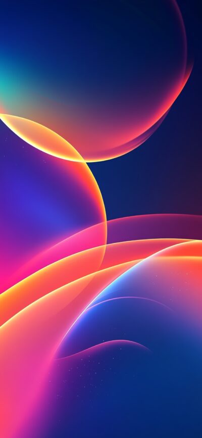 Abstract design with vibrant gradient, seamless color transitions in blue, purple, orange, and pink for a dynamic look | 4K Wallpaper for Mobile