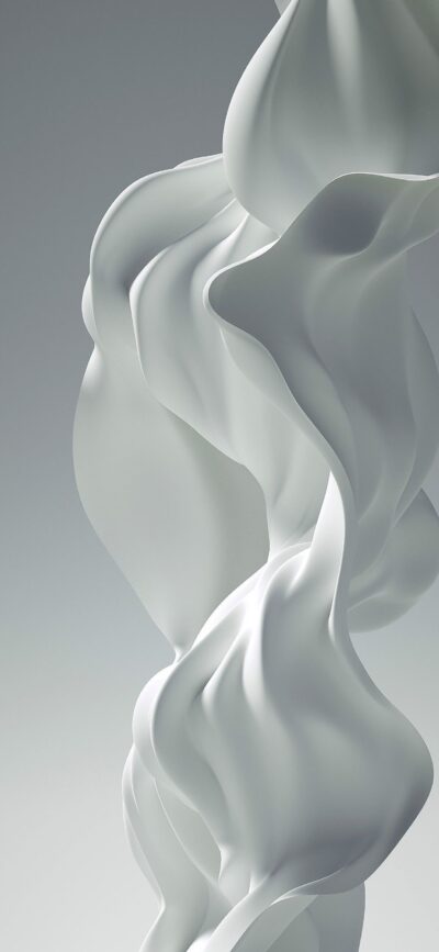 Abstract design with fluid shapes, soft white and gray gradients for a minimalist look | 4K Wallpaper | for Mobile