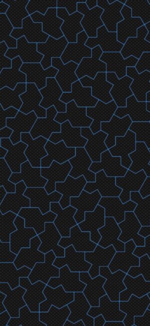 Geometric pattern with blue shapes on a dark background, abstract and intricate network for mobile | 4K Wallpaper