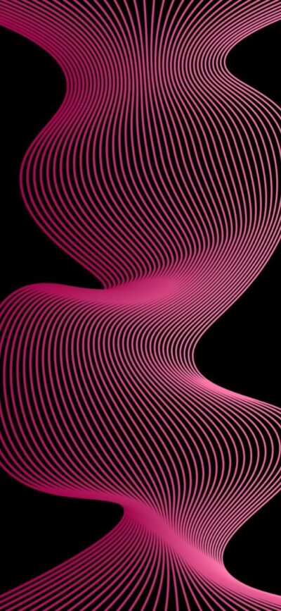 Abstract pink wavy lines on black, evoking motion and fluidity | 4K Wallpaper for Mobile