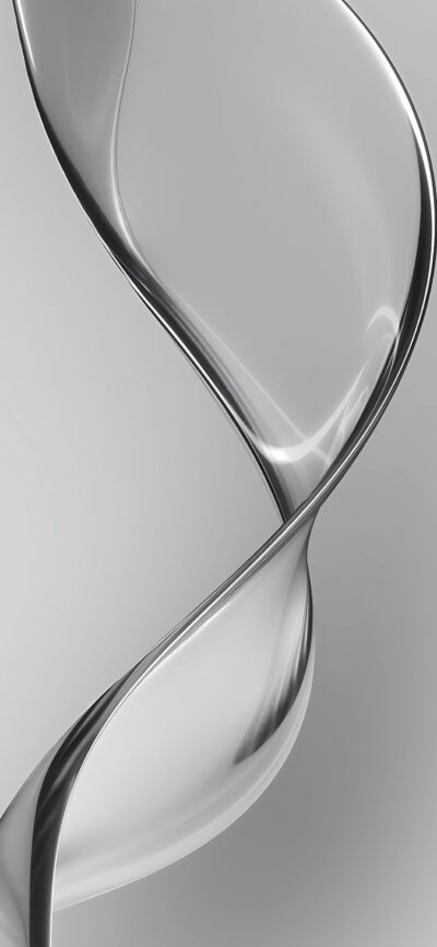 Sleek abstract design with metallic curves on a gray background for a modern, minimalist look | 4K Wallpaper for Mobile