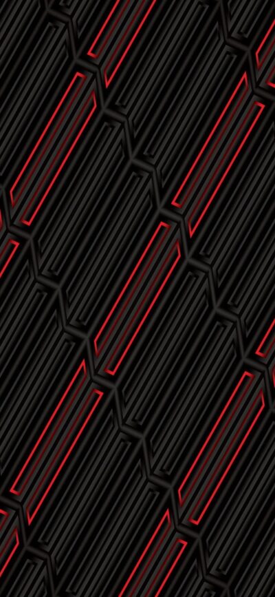 Abstract geometric pattern with diagonal lines in black and red hues | 4K Wallpaper | for Mobile