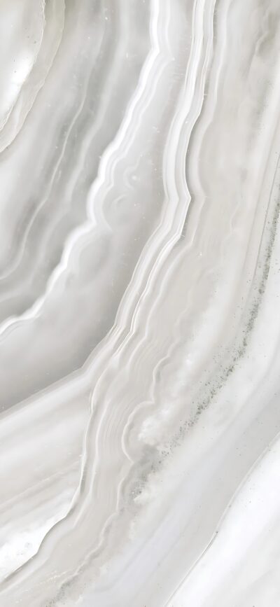 Close-up marble patterns with swirling lines and textures in gray and white | 4K Wallpaper for Mobile