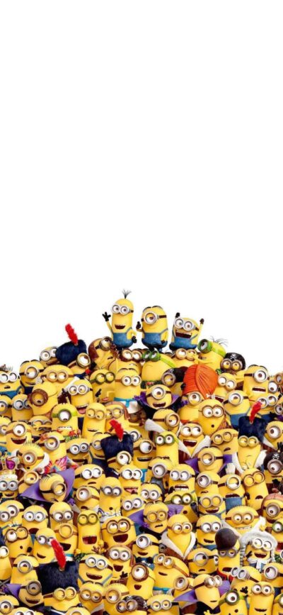 Minions Gathering | Playful & Mischievous | Bright Yellow & Blue Tones | Despicable Me | Animation Fun | 4K Wallpaper for Mobile