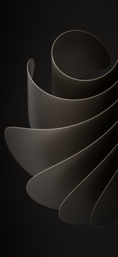 Abstract spiral pattern with smooth curves on a dark background for a minimalist aesthetic | 4K Wallpaper | for Mobile