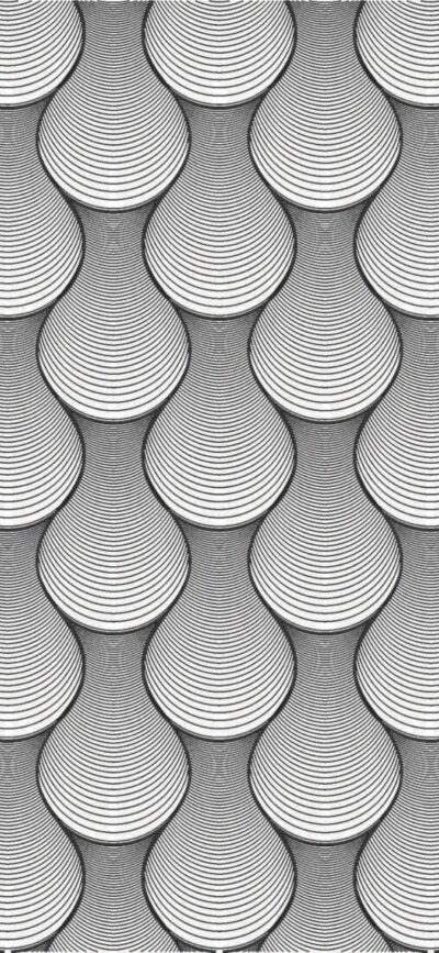 Abstract 3D wavy lines pattern in grayscale for modern decor; suitable in black, white, gray tones | 4K Wallpaper for Mobile