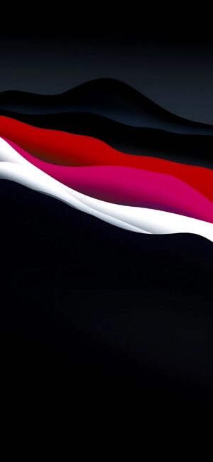 Abstract waves of red, pink, white, and black create an elegant design for mobile | 4K Wallpaper | Red, Pink, White, Black