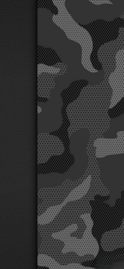 Dark camouflage pattern with textured dots in shades of gray, modern military style | 4K Wallpaper, for Mobile.