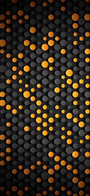 Abstract design with overlapping orange and gray circles on a dark background for a modern, tech-themed look | 4K Wallpaper for Mobile