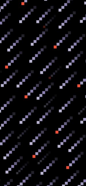 Pixelated diagonal pattern with red and white squares on black. Retro digital 80s vibe. | 4K Wallpaper for Mobile