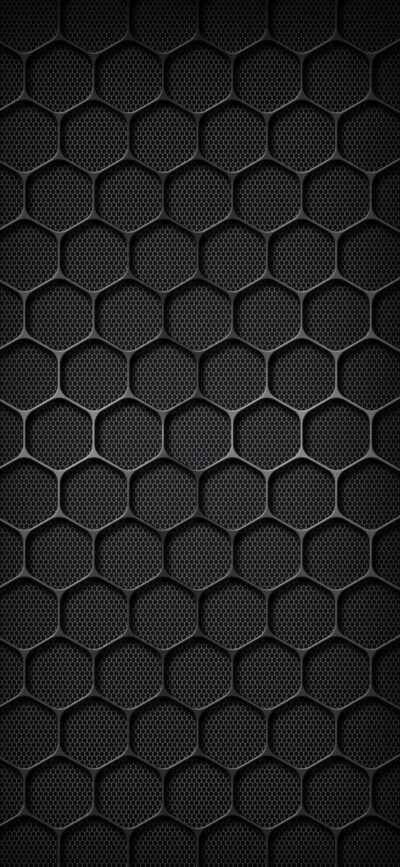 Dark geometric hexagonal pattern | Black and grey abstract background | Modern sleek design | 4K Wallpaper for Mobile