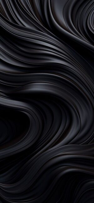 Luxurious abstract black waves create a silky, fluid visual. Elegant pattern depth for a sophisticated look | 4K Wallpaper for Mobile