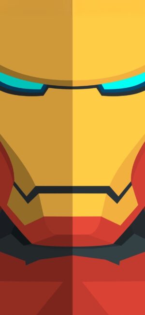 Abstract Iron Man helmet with bold colors and geometric shapes. Perfect superhero essence. | 4K Wallpaper for Mobile