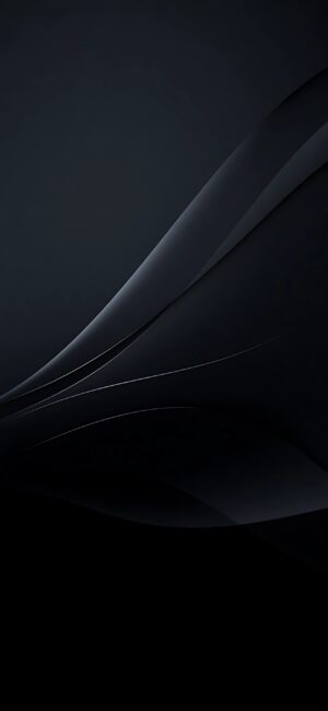 Abstract dark minimalist wallpaper with sleek curved lines, black and gray tones | 4K Wallpaper for Mobile