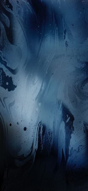 Abstract swirling dark and light blue patterns, resembling liquid paint, creating a mysterious atmosphere. | 4K Wallpaper, for Mobile