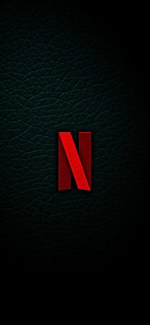 Minimalist Netflix logo in red on a dark background, perfect for mobile screens. | 4K Wallpaper for Mobile | Dark & Red Wallpaper