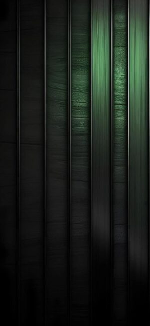 Abstract dark green & black vertical stripes for a sleek mobile look | 4K Wallpaper for Mobile | Green & Black design